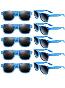 10 件复古 80 年代派对眼镜 - 经典方形复古款，适合成人、万圣节、角色扮演和节日活动（蓝色 10 件装黑色墨镜、女士时尚配饰、沙滩装、商务休闲礼品、秋冬摄影道具）单身派对装饰、单身派对礼物、单身派对、新娘送礼会回礼、婚礼宾客回礼、万圣节节日用品、万圣节装饰、圣诞节装饰 - 藍色 - 查看 2