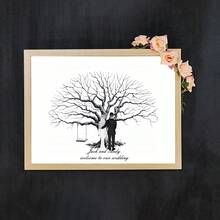 1pc Creative Fingerprint DIY Finger Painting Wedding Party Company Annual Meeting Personalized Fingerprint Sign-In Picture Sign-In Tree, Increase Fun, Decorative Painting, Living Room, Bedroom, Decorative Poster, Memorable, Canvas, No Frame Fingerprint Tree, Instant Download, Printable, Wedding, Guestbook, Anniversary, Friendship, Tree Picture, Cards, Gifttags, Home Decor - Multicolor - View 24