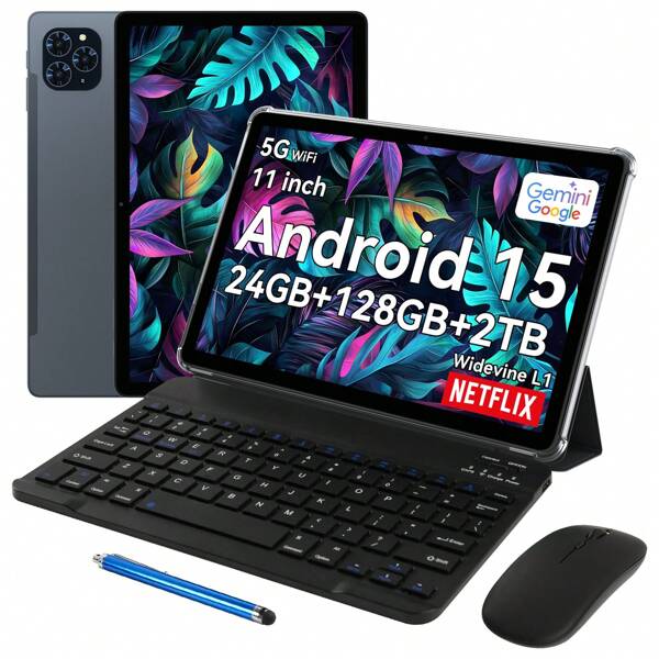 TABWEE Tablet Tab 16 Pro Android 14, tablet da 11 pollici, 16 GB (8+8) di ROM, 256 GB, tablet 4G con slot per scheda SIM, Wi-Fi 5G, Widevine L1, GPS, OTG, 7700 mAh 18 W, 13+8 MP, tablet con penna, protezione per gli occhi, custodia