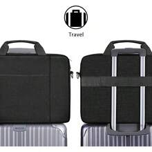 GH Laptop Bag Women Men Compatible With HP Envy Pavilion Omen/ Gram/MSI/ Inspiron XPS/ /, Shoulder Strap Carrying Briefcase Messenger Computer Bag Case, Grey - Black - View 3