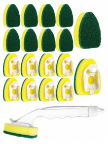 3/6/9pcs Multi-Purpose Powerful Kitchen Cleaning Set, Thick Sponge Cleaning Brushes, 3-Layer Composite Absorbent Sponge Material Suitable For Home, Kitchen, Windows, Faucets, Toilets, Cars And Outdoor Grills, Reusable Cleaning Tool Set
