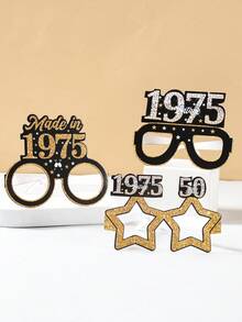 6 件生日派对纸质眼镜，生日快乐黑金 30 岁 40 岁 50 岁 60 岁 70 岁生日纸质眼镜，生日派对纸质眼镜框照片道具，适用于成人生日派对装饰，非常适合生日庆祝活动，黑金生日派对纸质眼镜限量发行 2025 年，生日礼物回礼 - 黑金生日 - 查看 5