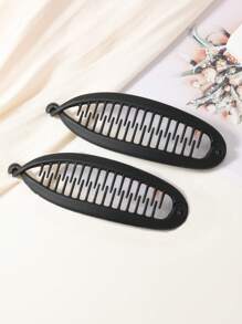 1 Stück/2 Stücke matter einfarbiger Fischgräten-Haarclip, elegante senkrechte Pferdeschwanz-Banana-Clips, schlichte legere PP (Polypropylen) Pferdeschwanz-Clips für den Alltag/die Fahrt zur Arbeit, Haarpflege