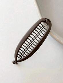 2 Pieces/1 Piece, Simple Matt Solid Color Fish Tail Hair Clips, Elegant Vertical Ponytail Banana Clip Solid Color Casual Polypropylene Ponytail Clip For Daily Commute, Non-Damaging To Hair, Hair Accessories - Multicolor - View 20