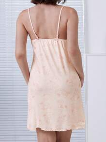 SNOOPY Authorized PEANUTS Snoopy Cute Printed Slip Dress & Woman Nightdress