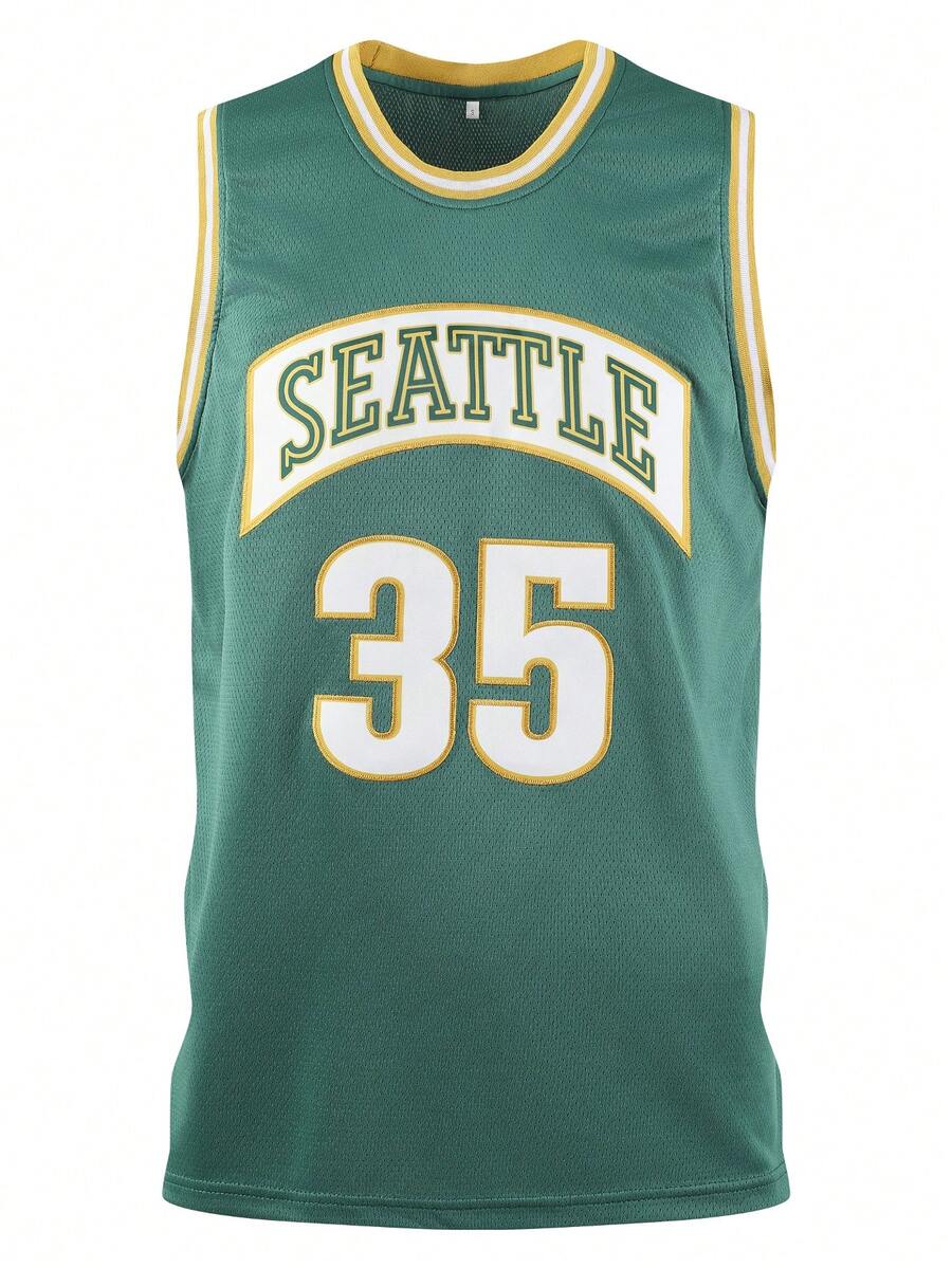 Atonmore Men's Basketball Jersey, Size 35, Green, Embroidered & Stitched Basketball Shirt, Sleeveless Sports Vest Spring - Green - View 1