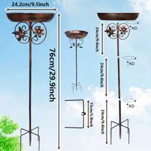 1pc Vintage Cast Iron Bird Bath & Feeder - Metal Design Easy To Clean, Stable 5-Claw Base, Ideal For Garden, Lawn & Holiday Decor, Perfect For Bird Watchers, Christmas & Garden Decoration