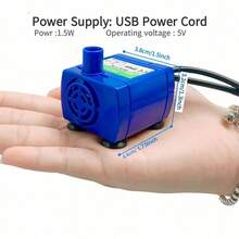 Quiet and Efficient Pet Water Pump - Replacement Motor Accessories for Cat Water Fountain and Dispenser - Keep Your Pet Hydrated and Healthy - Blue - View 2