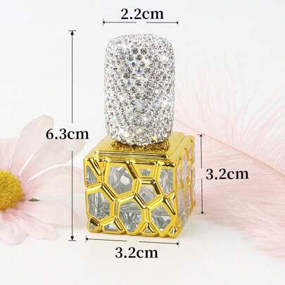 1 pezzo Boccetta di profumo vuota ricaricabile da 10ml decorata con strass, Campione di tonico di lusso orientale, Boccetta spray da viaggio in stile Dubai di dimensioni ridotte