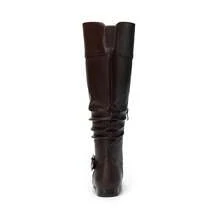 Women's Platform Knee High Boots Fashion Flat Pull On Fall Weather Slouchy Wild Knee High Boots - 棕色 - 查看 3