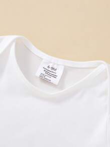 Baby Boy Letter Print Short Sleeve Casual Bodysuit