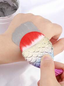1pc Convenient Mermaid Tail Shaped Foundation Brush, Elegant Kabuki Brush, Sunscreen BB Cream Blender, Powder Cream Contour Blending Makeup Brush Tool,Foundation Brush,Concealer Brush,Blush Brush,Contour Brush,Blush Brush,Bronzer Brush,Powder Brush,Foundation Brush,Blush Brush - Multicolor - View 5