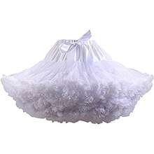 Womens 3-Layered Pleated Tulle Petticoat Tutu Puffy Party Cosplay Skirt - Màu vàng - Xem 7