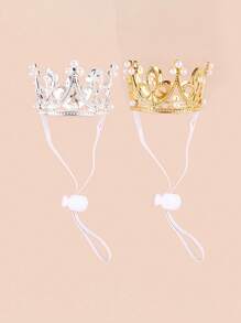 1pc Pet Birthday Crown Hat, Cat Birthday Crown Hat, Dog Birthday Crown Hat, Cat & Dog Pearl Crown Hat