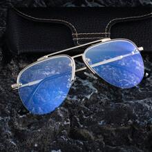 1 Pair Aviator Fashion Glasses, New Retro Street Casual Elegant Style, Unisex UV Protection Driving Outdoor Fashion Glasses