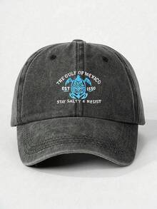 1顶水洗棒球帽 - 字母Logo棒球帽，舒适透气男女通用卡车帽，复古风格，适合户外运动和休闲穿着