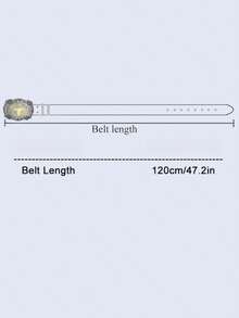 CKiruv 男士西部牛仔腰带 - 酷炫帅气的黑色仿皮，带有浮雕设计和时尚合金扣 - 黑色 - 查看 2