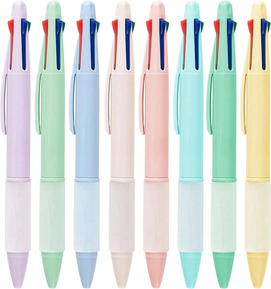 Multicolor Ball Point Pens 4-In-1 Colored Pens (1.0mm) Assorted Inks 4-Color Ballpoint Pen (8 Pack) - 1 - 查看 1