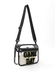 男女休闲透明斜挎包，简约防水PVC透明单肩包，迷你方形手机钱包，带可调节肩带，体育场认可的透明钱包，适合音乐会、体育赛事、节日、旅行、海滩