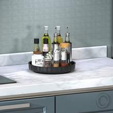 3 Pack Lazy Susan Spice Rack Turntable Cupboard Organiser Rotating Kitchen Shelf - Black - View 8