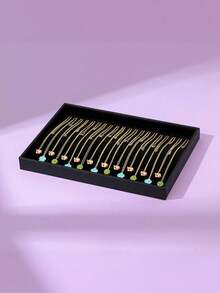 1pc Necklace Display Tray With 20 Hooks, Necklace And Pendant Jewelry Display Box, Jewelry Display Tray, Jewelry Drawer Organizer, Stackable Jewelry Storage Box, Necklace, Pendant Display Box Jewelry Display Box For Women And Girls, Storage Organizer, Travel Box, Back To School Summer, Jewelry And Decor, Ideal Christmas Gift, Valentine's Day Gift For Women Storage Organizer Travel Essentials Back To School Dormitory Storage - Multicolor - View 12