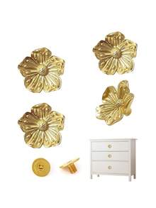 Núm tủ quần áo bằng vàng, Núm hoa cho ngăn kéo tủ quần áo, Núm tủ bằng đồng thau hình hoa, Tay nắm và núm trang trí cổ điển, Tay nắm tủ bếp, Phụ kiện tủ phòng tắm - Nhiều màu - Xem 8