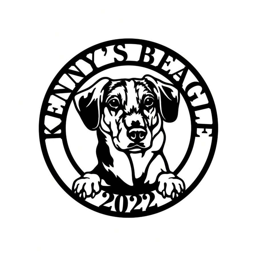 Personalized Dog Metal Sign,Customized Dog Breed Metal Decoration,Best Husband Anniversary Gifts,Gifts For Grandpa - màu đen - Xem 1