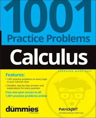 Pre-Owned Calculus: 1001 Practice Problems For Dummies (+ Free Online Practice) (Paperback) By Patrick Jones