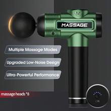 BENBO Massage Gun, LCD Display, Portable Fascia And Body Massage Gun, Light Weight, Rechargeable, With 8 Replaceable Massage Heads, A Fascia Gun Suitable For The Whole Family, Office, Gym, Christmas, New Year, Thanksgiving, A Great Gift - Solid Color - View 14