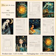 PET Sticker zum Ausschneiden, Dieses Reise Traum Thema mit Traummotiv, DIY dekorative Collagematerialien, Schulmaterial, Schulanfang