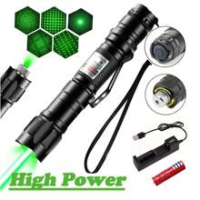 10000m USB Charging Green Laser Torch Green Laser Pointer Long-Distance High Power Rechargeable Handheld With Starry Sky Cap And Adjustable Focus Laser Pen Pet Cat Hand Laser Light Outdoors Camping