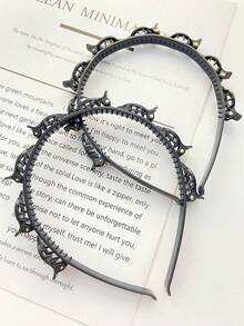 2 件女士编织头带发饰套装，简约时尚可爱女孩树脂材质多层镂空编织头带刘海夹发箍，适合日常通勤装，发髻固定，不会损坏头发，蝴蝶结配饰，女士发带头带，发饰，