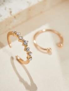 2 Pieces Cooper Zirconia Toe Rings Set For Women