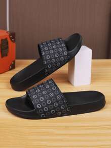 Sandalias de hombre para exteriores, chanclas de verano de EVA, zapatos de playa, chanclas para interiores y exteriores, pantuflas deportivas de moda en negro