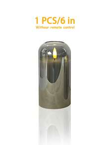 1/3件組 無火燭光燈 附定時器/遙控器，電池供電，逼真燭芯，溫暖火焰，適用於居家、臥室、婚禮、求婚、聖誕節、萬聖節、派對 - 灰色 - 查看 12