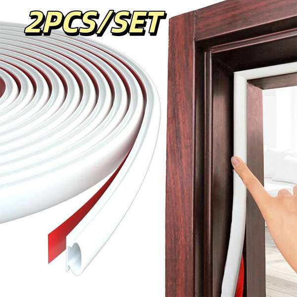 2PCS/SET Door Weather Stripping Seal Strip Energy-Saving Windproof Door Strip Protect The Window And Door