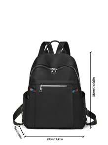 1 Pieza Mochila con múltiples bolsillos, casual y combinable, para estudiantes de escuela secundaria y universidad, mochila escolar, mochila de ocio y viaje para uso diario, con diseño de correa para equipaje, mochila versátil y de doble uso para el transporte