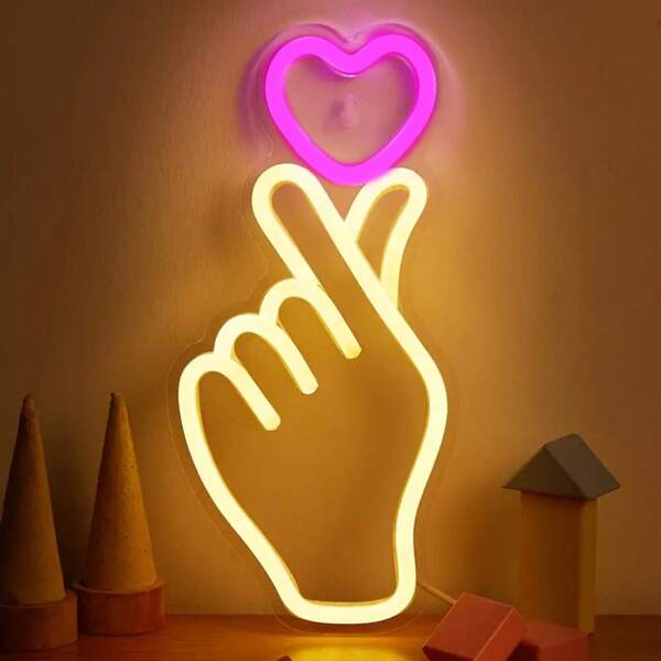 LED Hintergrundbrett Neon Schild, herzförmiges Acryl Hintergrundbrett Neonlicht, USB betrieben, geeignet für Zuhause, Schlafzimmer, Zimmer, Wanddekoration, Atmosphärenbeleuchtung, Hochzeit, Party, Feiertags Dekoschild