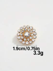 5 Peças/Pacote Botões Metálicos Prateados em Formato de Flor de Girassol Totalmente Cheios de Pedras Brilhantes 3D, Para Tops, Suéteres, Malhas, Vestidos, Casacos, Jaquetas Femininas, Decoração Vintage, Costura, Sapatos, Chapéus, Caixa de Presente, Acessórios de Joias DIY