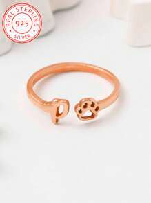 Inel personalizat din argint 925 cu inițială drăguță pentru femei, cu gheare, inel cu monogramă personalizat, inel cu monogramă personalizat, cadou pentru femei, cadou de aniversare