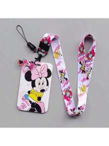 Disney 1-Pack, Stitch Card Holder, Patterned Disney Card Holder, Mickey And Minnie Colored Student Card Holder, 3D Cartoon Stitching Card Holder, Cartoon Slide Card Holder, Meal Card And Bus Card Holder, ID Card Protective Cover, Access Control Campus Card School Supplies, Back To School