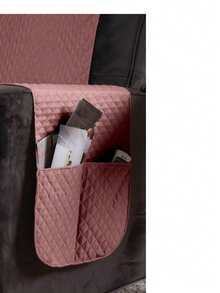 Sofa Protector Cover For 1 Seater Armchair With Storage Pocket - 乾枯玫瑰色 - 查看 3