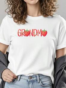 Funny Grandma Strawberry Summer Fruit - Great Mother's Day-Shirt        Summer-Shirt Women - 白色 - 查看 1
