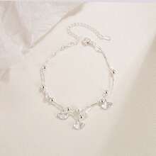 1 件女士双层银杏叶手链，独特设计，适合送给女朋友、闺蜜的多功能礼物