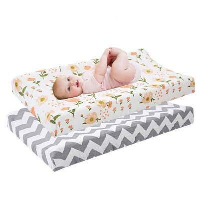 2 Packs Unisex Baby Muslin Changing Pad Cover Baby Nursery Diaper Chang Table Covers Soft Breathable Muslin Changing Pad Sheets 32'' X 16''
