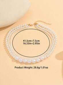 1pc Fashion Simple Style Pearl Beaded Necklace