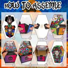 12 件色彩鲜艳的墨西哥棺材礼品盒 - 彩色亡灵节和万圣节糖果容器、哥特式婚礼和新娘送礼会礼品、五月五日和阵亡将士纪念日装饰、墨西哥派对装饰、万圣节装饰 - 彩色 - 查看 4