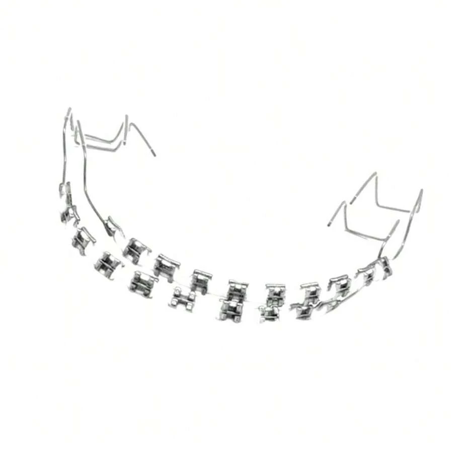 Temporary Tooth Decoration Dental Fake Braces With Metal Wires & Bracket Dental Metal Bracket With Ligature Ties For Tooth Decor - Trong sáng - Xem 1