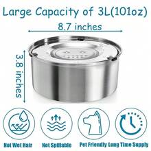 不锈钢漂浮式宠物水碗 - 大容量防溢防溅设计 - 带漂浮盘的猫狗饮水器 - 保持胡须干燥 - 彩色 - 查看 2