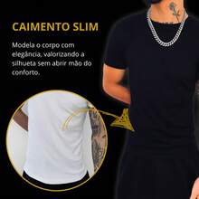 Kit 2 Men's Slim Fit Ribbed T-Shirt, American Style Blouse - Tight Fit - Đen và trắng - Xem 10